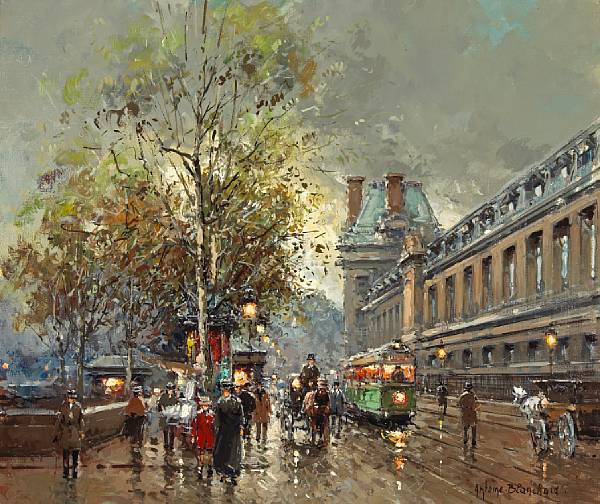 Appraisal: Antoine Blanchard French - A view of the Louvre signed