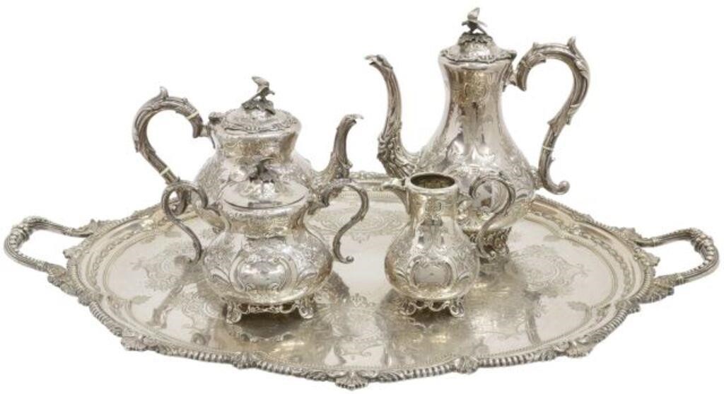 Appraisal: piece English silverplate tea and coffee service Frederick Wilson Sheffield