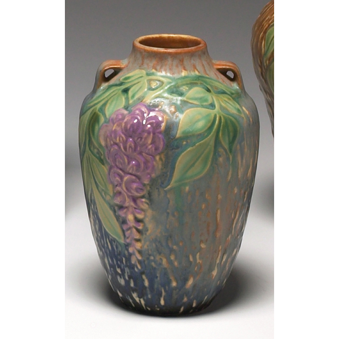 Appraisal: Good Roseville Wisteria vase tapered shape in blue and brown