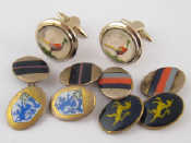 Appraisal: Three pairs of enamelled cufflinks