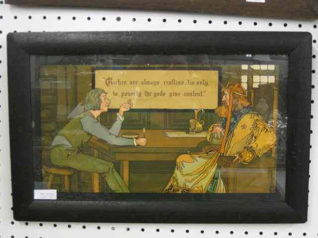 Appraisal: Tabor Prang Print ''Riches are Always Restless '' '' x