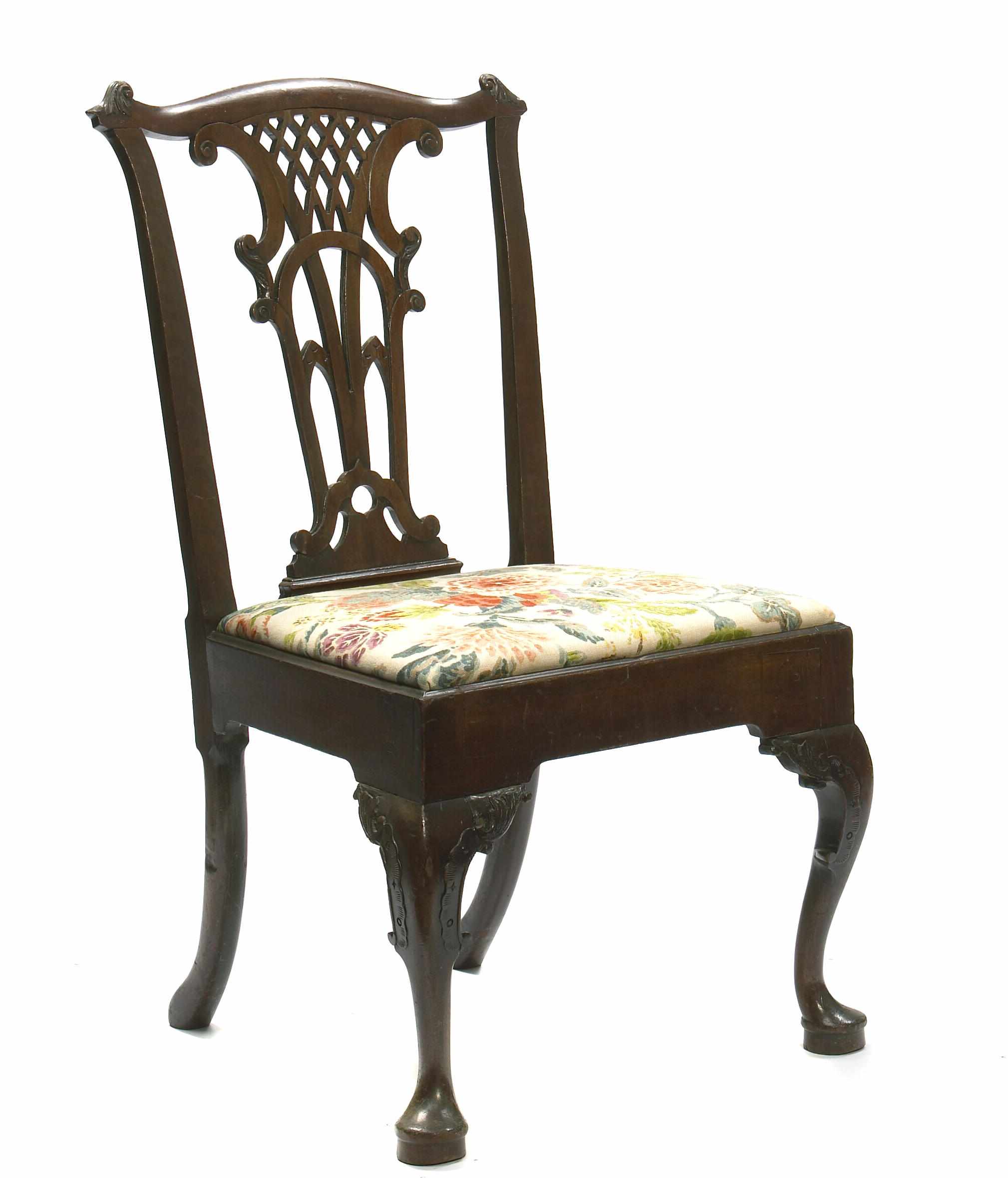 Appraisal: A George III mahogany side chair second half th centuryheight