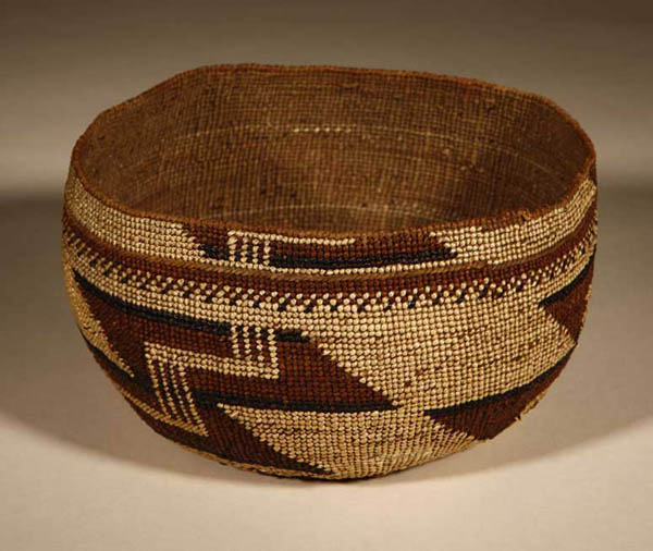 Appraisal: Native American Karok 'Hat' style basketry vessel Native American Karok