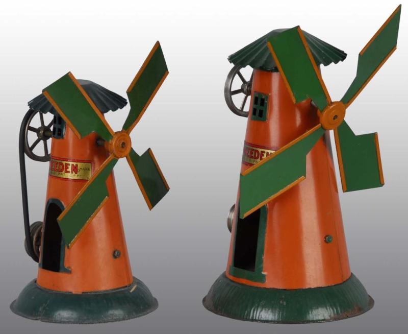 Appraisal: Lot of Tin Hand-Painted Weeden Windmill Toys Description Circa to