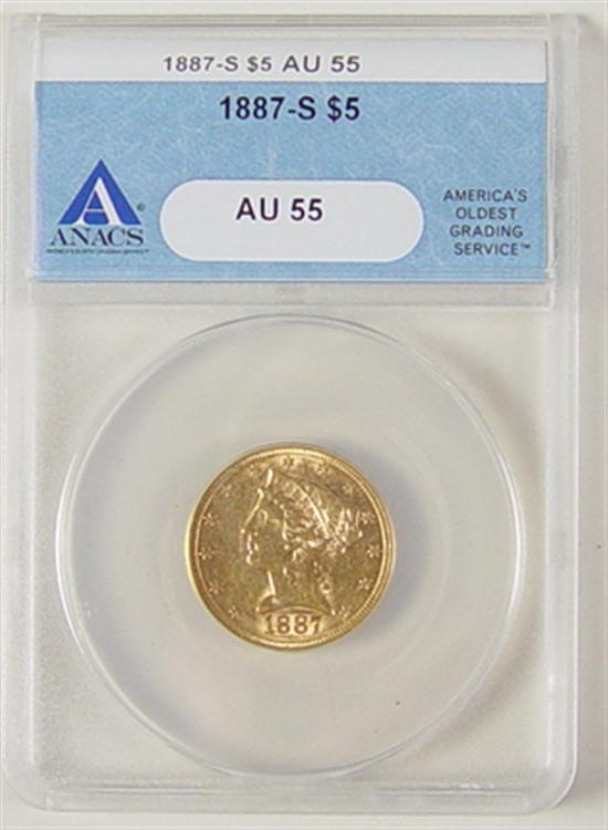 Appraisal: -S Gold Coin Anacs certified and graded AU