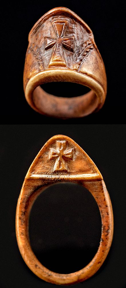 Appraisal: Egyptian Coptic Bone Archer's Thumb Ring Egypt Coptic culture ca