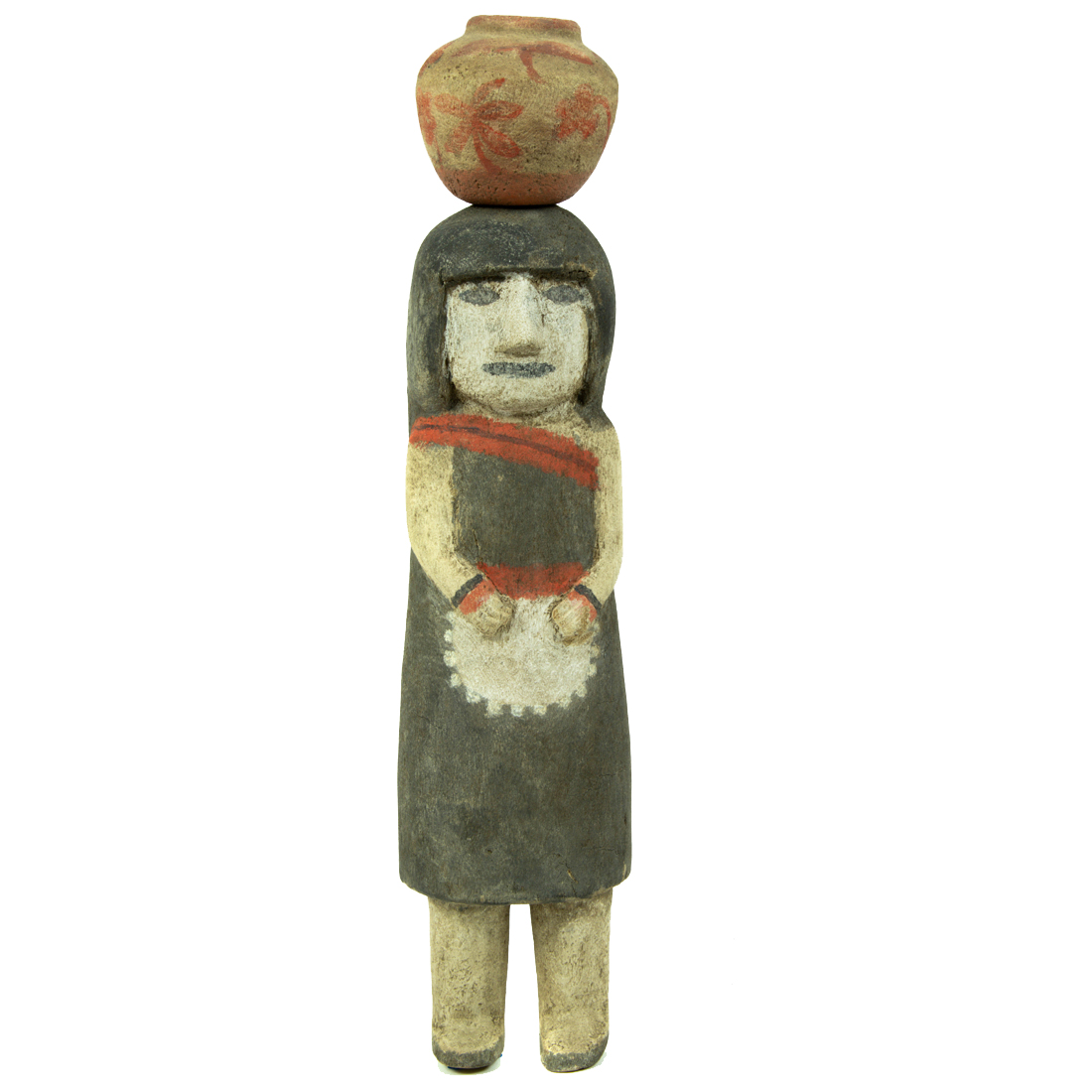 Appraisal: EARLY ACOMA KACHINA Early Acoma kachina featuring a stunning olla