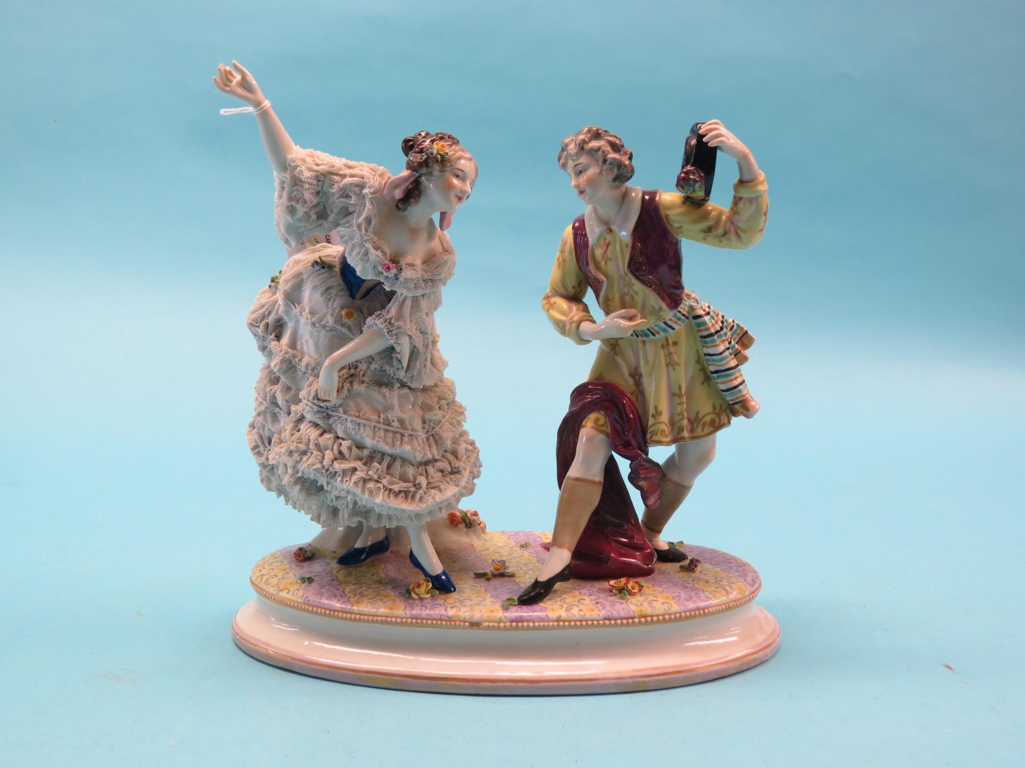 Appraisal: A th century German porcelain figure group male and female