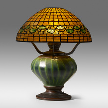 Appraisal: Tiffany Studios RARE VINE BORDER TABLE LAMP USA c leaded