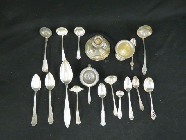 Appraisal: pcs Sterling Silver includes tea strainer ladles spoons salt spoon