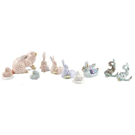 Appraisal: Group of Ten Herend Porcelain Figures of Animals Estimate -