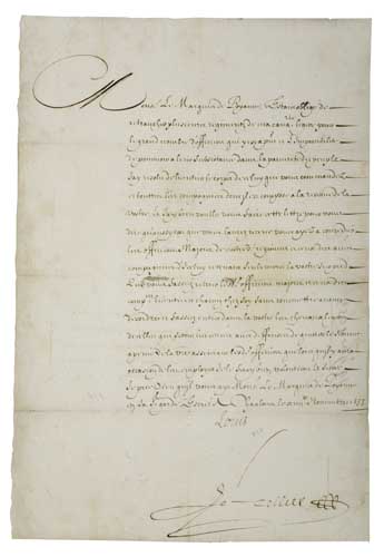 Appraisal: LOUIS XIV KING OF FRANCE Document Signed Louis in French