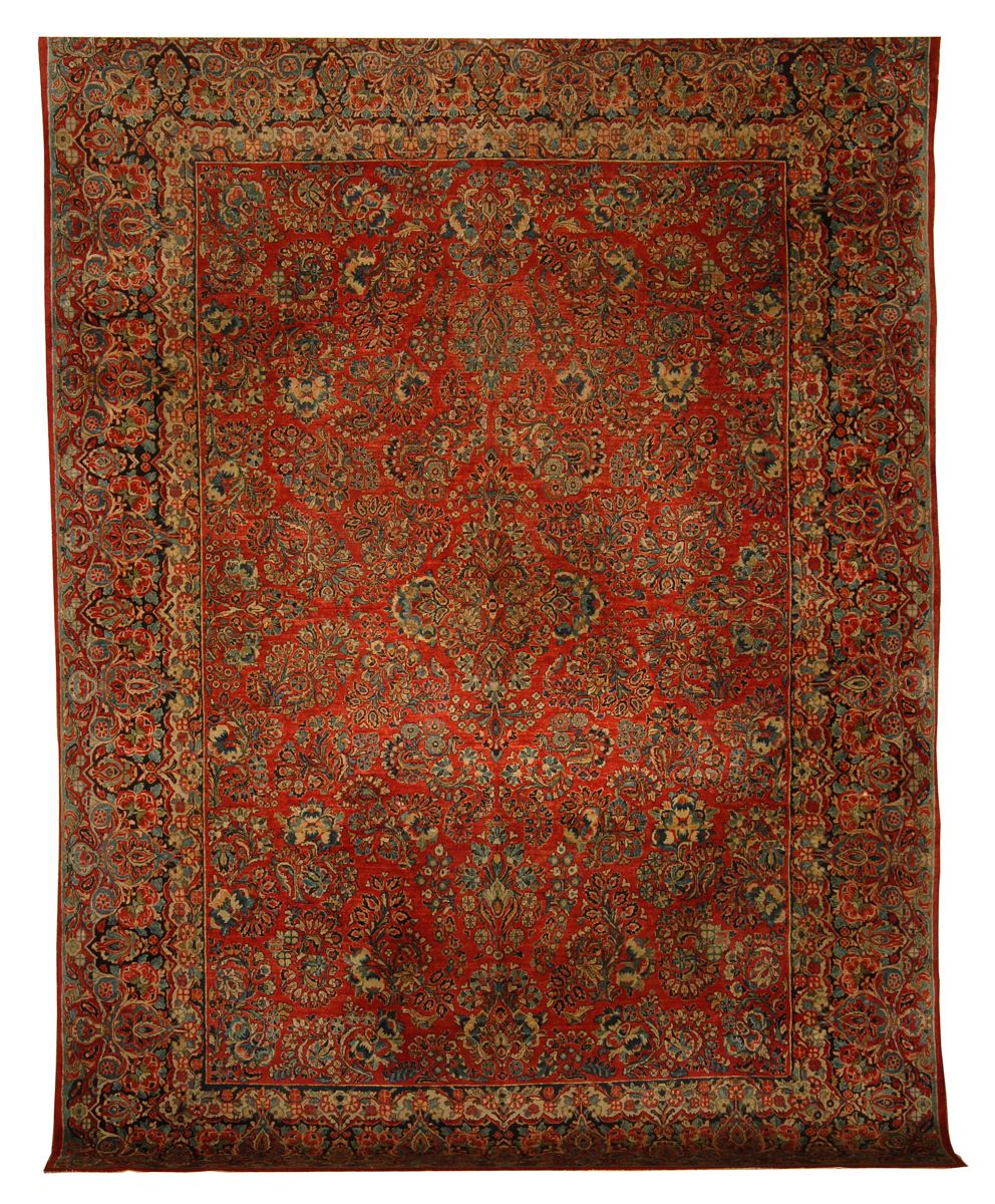 Appraisal: ORIENTAL RUG SAROUK ' x ' Central floral medallion surrounded