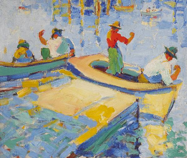 Appraisal: Selden Connor Gile American - 'Monterey fishermen' - signed and