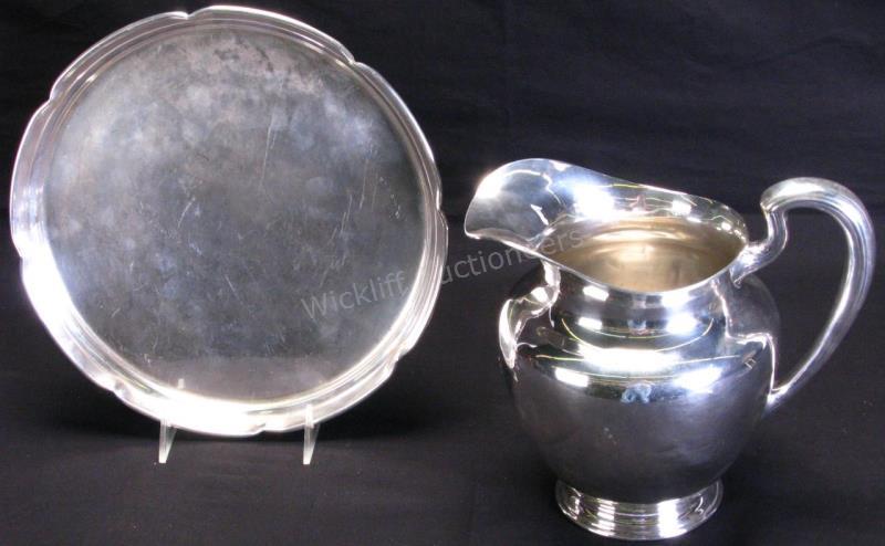 Appraisal: Sterling Water Pitcher and Tray Oowell and Hubbard Co water