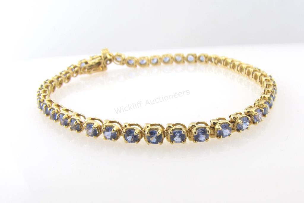 Appraisal: A K yellow gold Le Vian tennis bracelet with forty-three