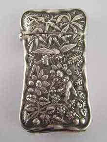 Appraisal: A Tiffany silver vesta case in the aesthetic manner circa