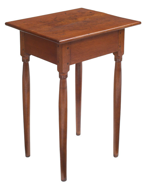 Appraisal: Shaker nightstand in walnut with turned legs Hancock community w