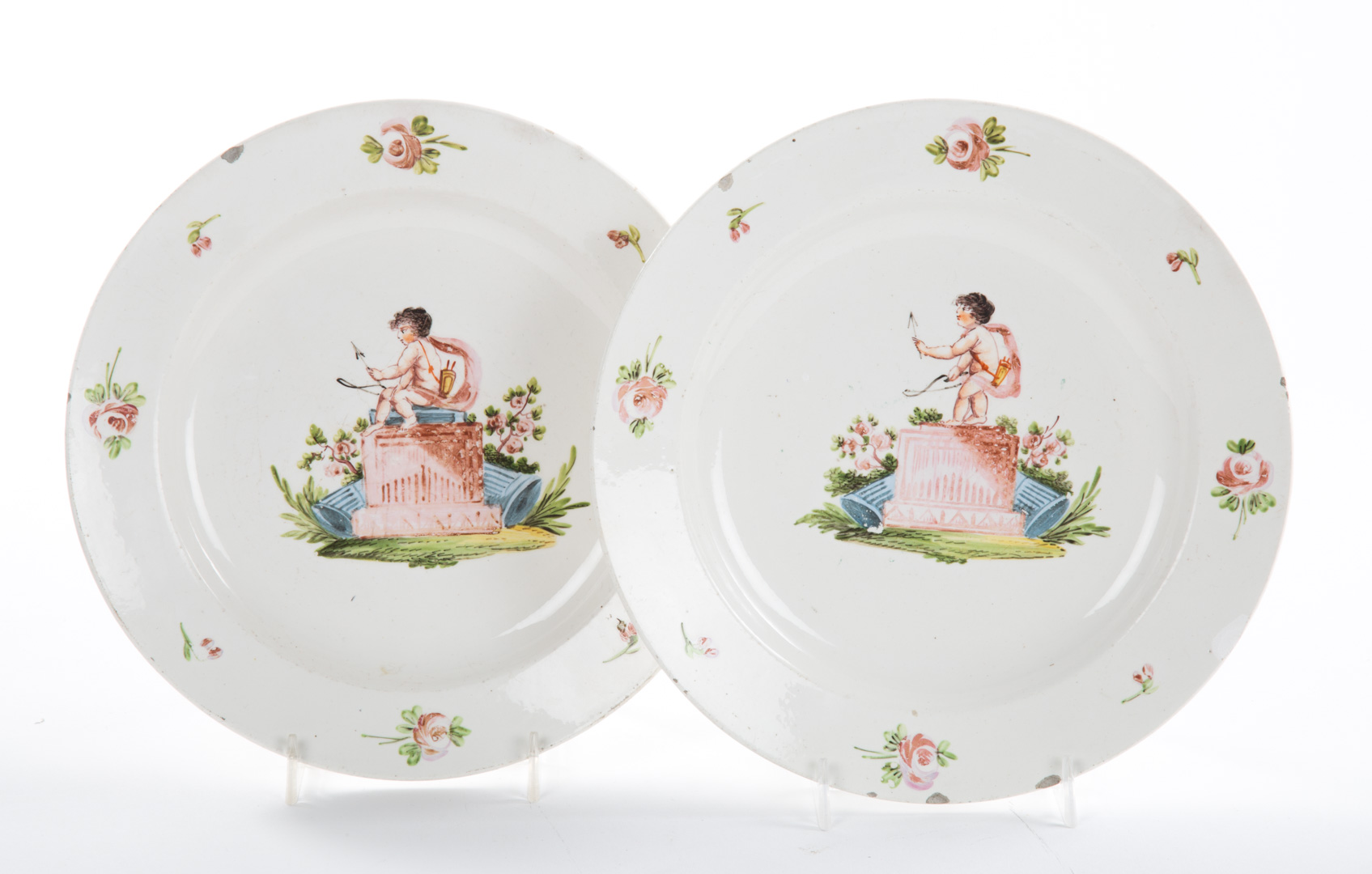 Appraisal: Pair of Teinitz faience plates late th century floral border