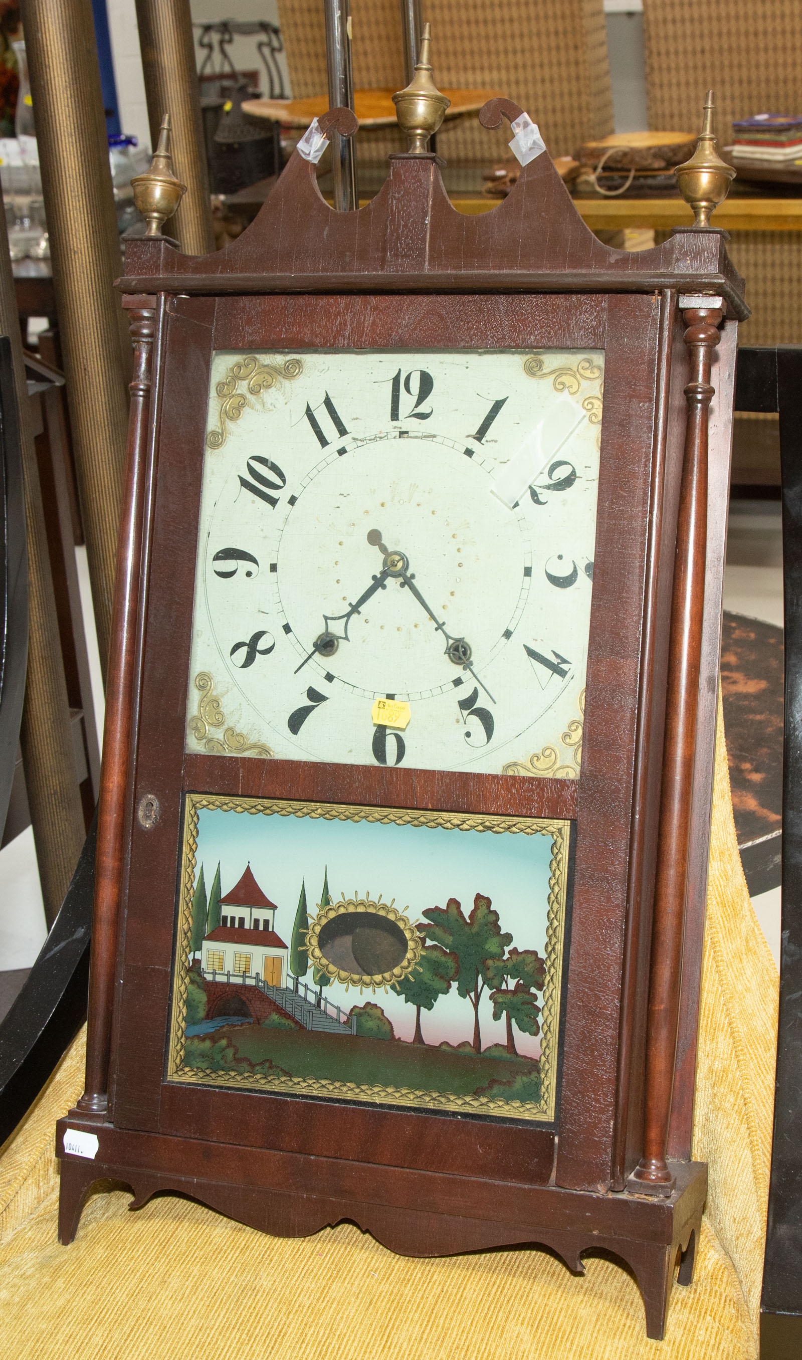 Appraisal: ELI TERRY JR PILLAR SCROLL SHELF CLOCK Terry'sville Ct circa