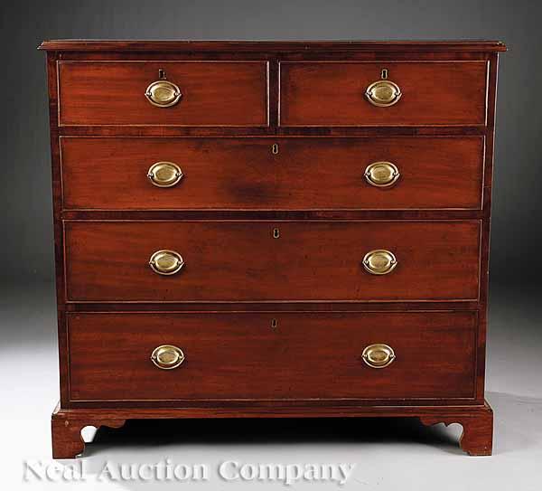 Appraisal: An Antique Georgian-Style Mahogany Chest of Drawers mid- th c