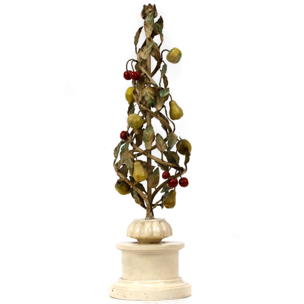 Appraisal: Decorative Italian painted metal topiary with fruit H x W