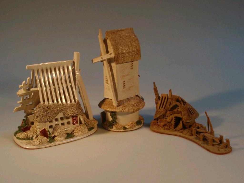 Appraisal: A Canziana pottery windmill and two shacks