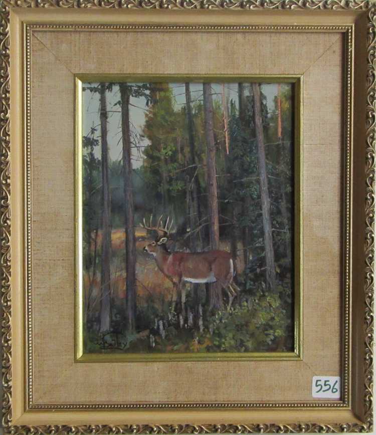 Appraisal: WILLIAM BAILEY OIL ON BOARD Montana Washington Maryland b Deer