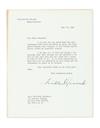 Appraisal: ROOSEVELT FRANKLIN D Typed Letter Signed as President to actress