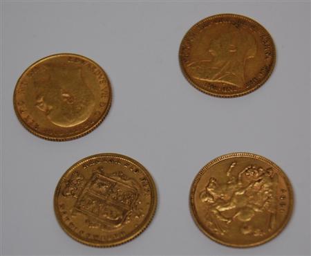 Appraisal: A group of George V half sovereigns three