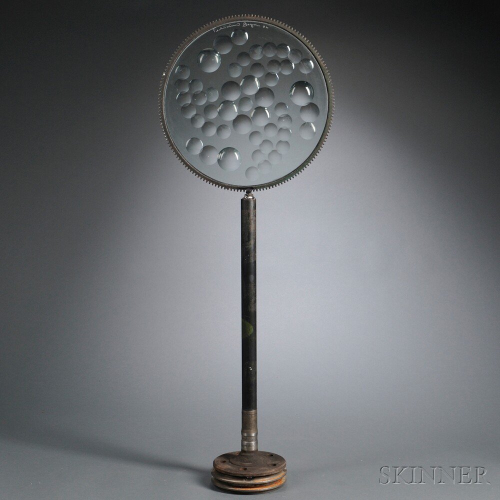 Appraisal: Feliciano Bejar - Magiscopio Glass and steel Mexico Round colorless