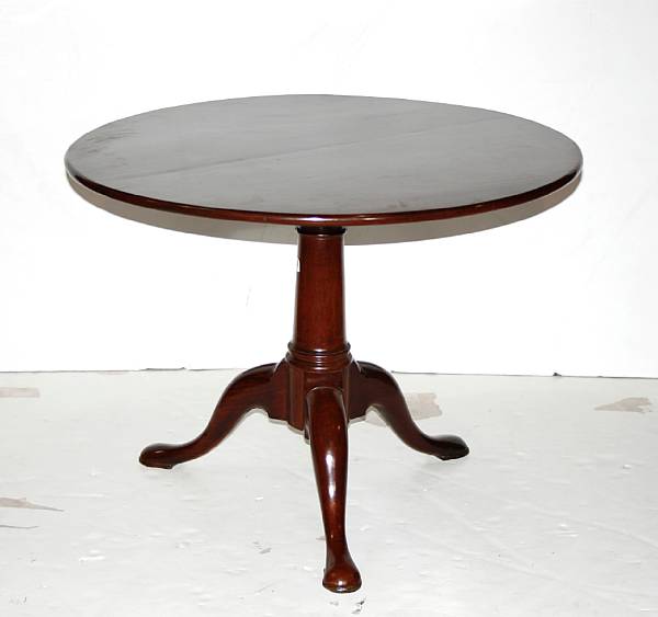 Appraisal: A George III mahogany tilt top tea table first quarter