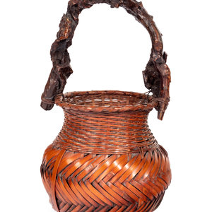 Appraisal: A Bamboo Flower Arranging Basket LATE TH EARLY TH CENTURY