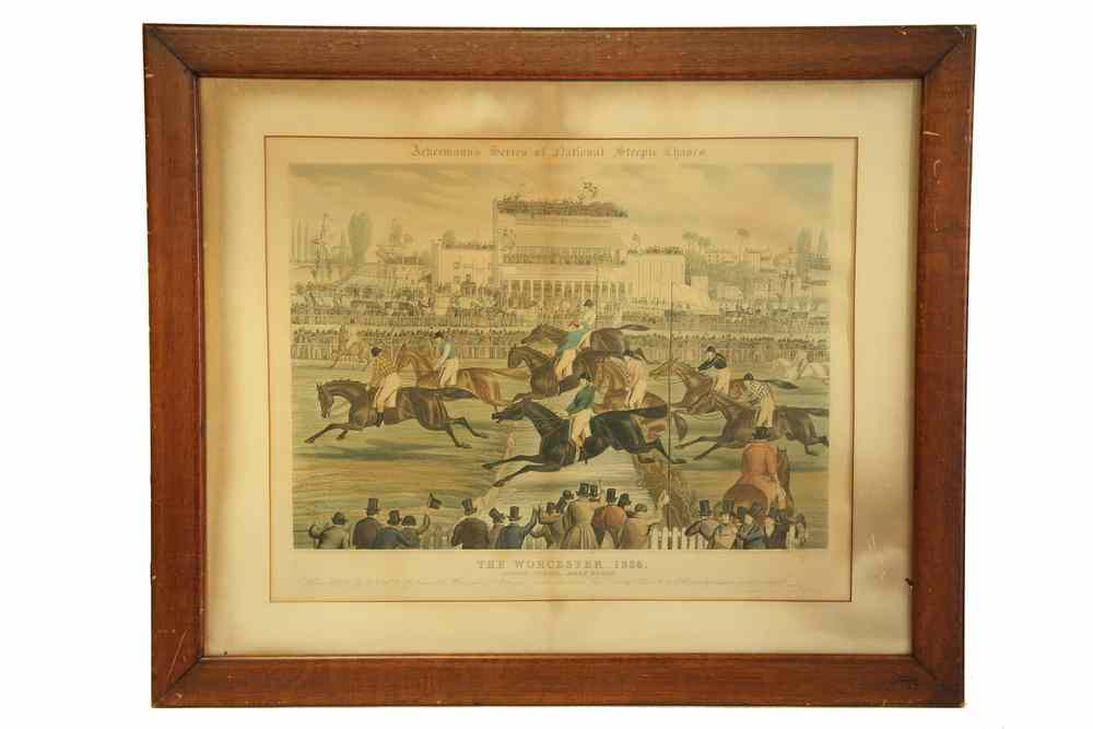 Appraisal: LITHOGRAPH- Handcolored captioned 'The Worcester Grand Stand Made Brook' depicting