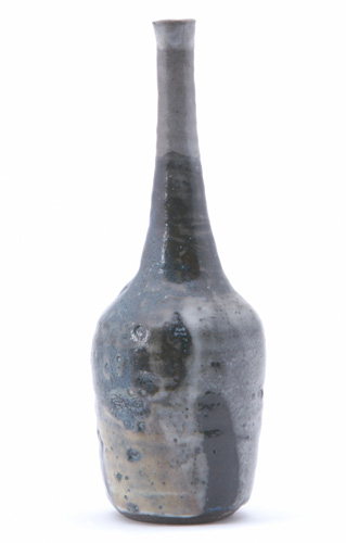 Appraisal: BEATRICE WOOD Ceramic bottle covered in blue-grey brown and white