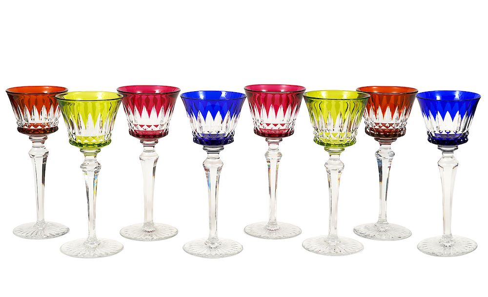 Appraisal: Baccarat Cut to Clear Wine Glasses Baccarat cut to clear