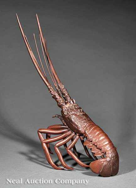 Appraisal: A Japanese Bronze Figure of a Lobster Ebi probably Meiji