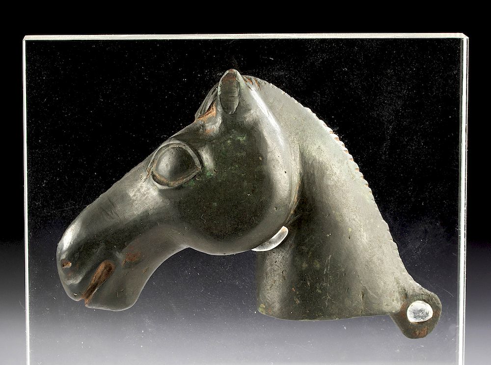 Appraisal: Late Roman Bronze Horse Head Roman Late Imperial Period ca