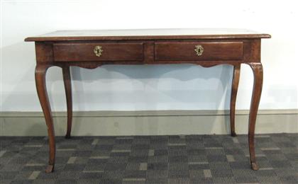 Appraisal: Louis XV style mahogany desk The rectangular molded top above