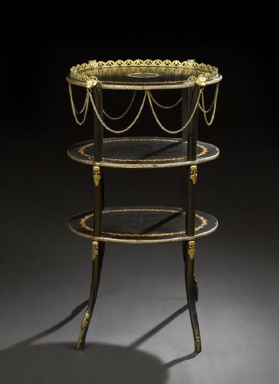 Appraisal: Napoleon III Ebonized Tiered Occasional Table third quarter th century