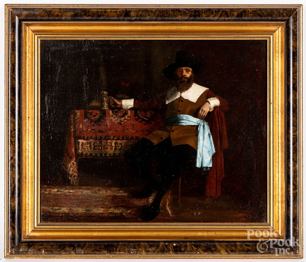 Appraisal: Continental oil on canvas interior scene th c Continental oil