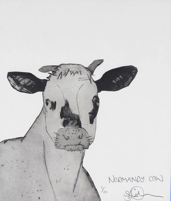 Appraisal: JULIAN WILLIAMS CONTEMPORARY Normandy Cow signed numbered and titled in