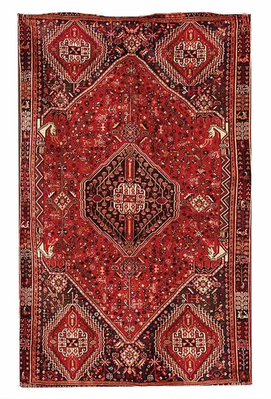 Appraisal: Persian Shiraz carpet ' '' x ' ''