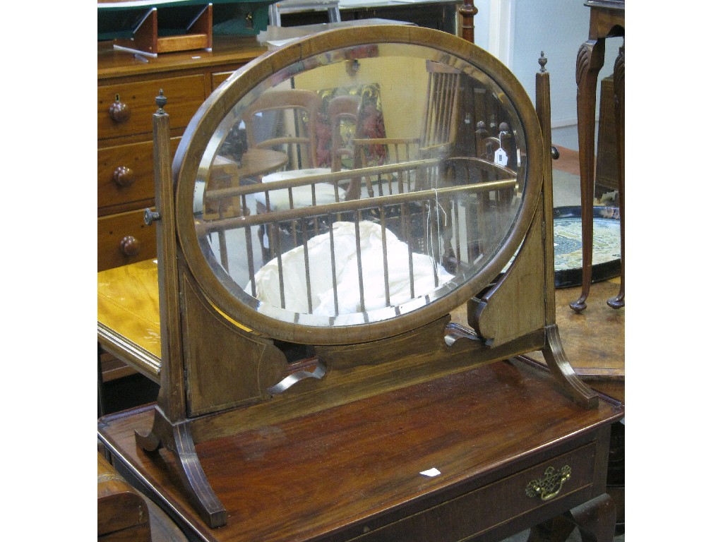 Appraisal: Edwardian mahogany toilet mirror