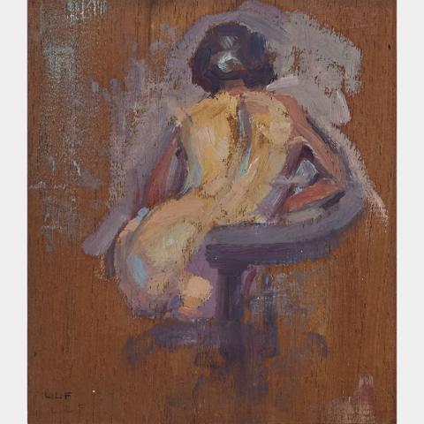 Appraisal: LIONEL LEMOINE FITZGERALD NUDE STUDY oil on panel signed with