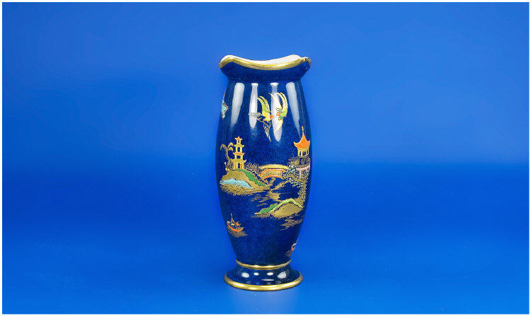 Appraisal: Carlton - Ware vase Wilshaw Robinson barge pattern on royal