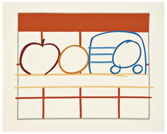 Appraisal: Tom Wesselmann b Still Life with Apple Orange and Radio