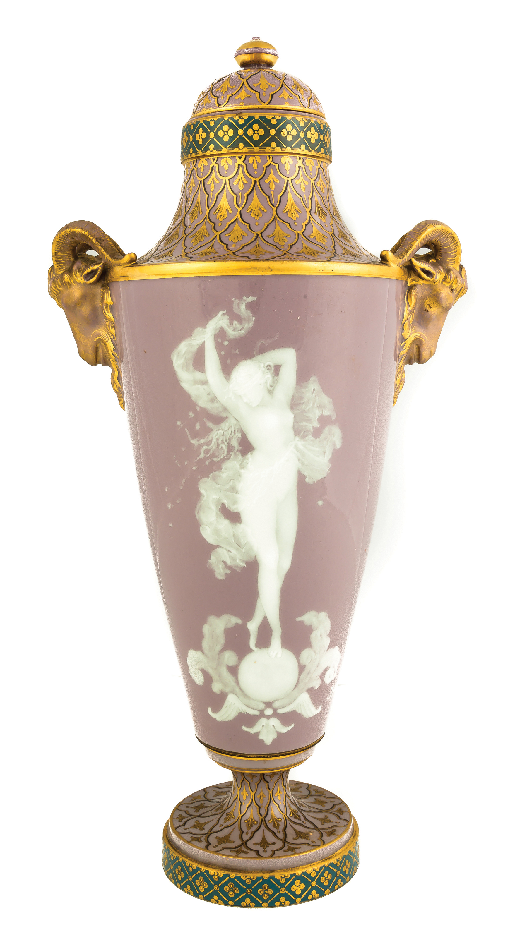 Appraisal: Sevres Pate-sur-Pate Vase with a Nude C Artist signed JA