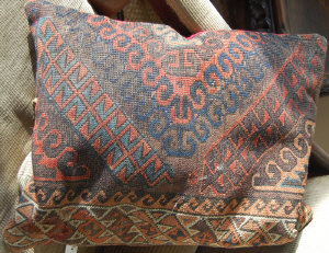 Appraisal: An old Kurdish carpet cushion