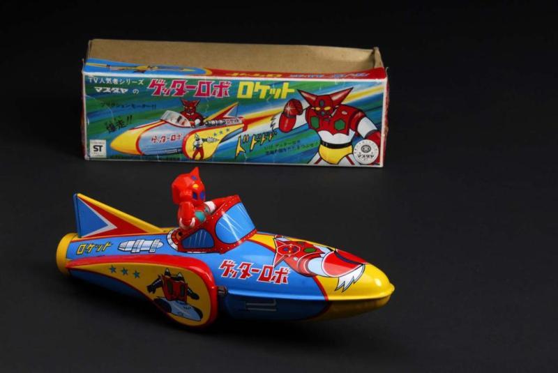 Appraisal: Superhero Rocket Toy Description Japanese Made by Masudaya Working When